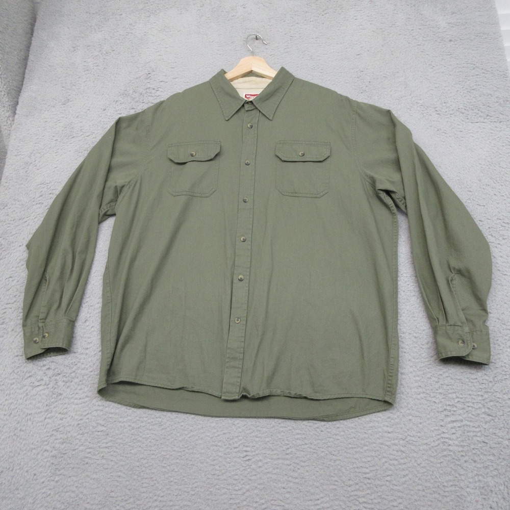 Wrangler Utility Shirt Mens XL Green‎ Utility Workwear Western Heritage Outdoor